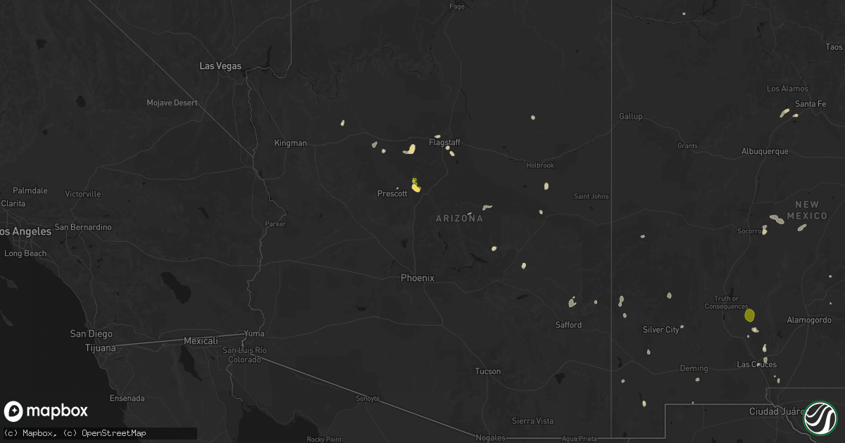 Hail map in Arizona on July 20, 2026