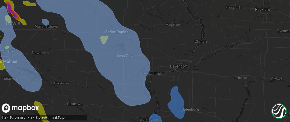 Hail map in Atalissa, IA on July 20, 2026