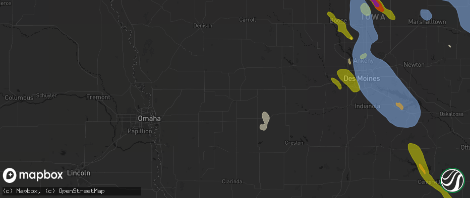 Hail map in Atlantic, IA on July 20, 2026
