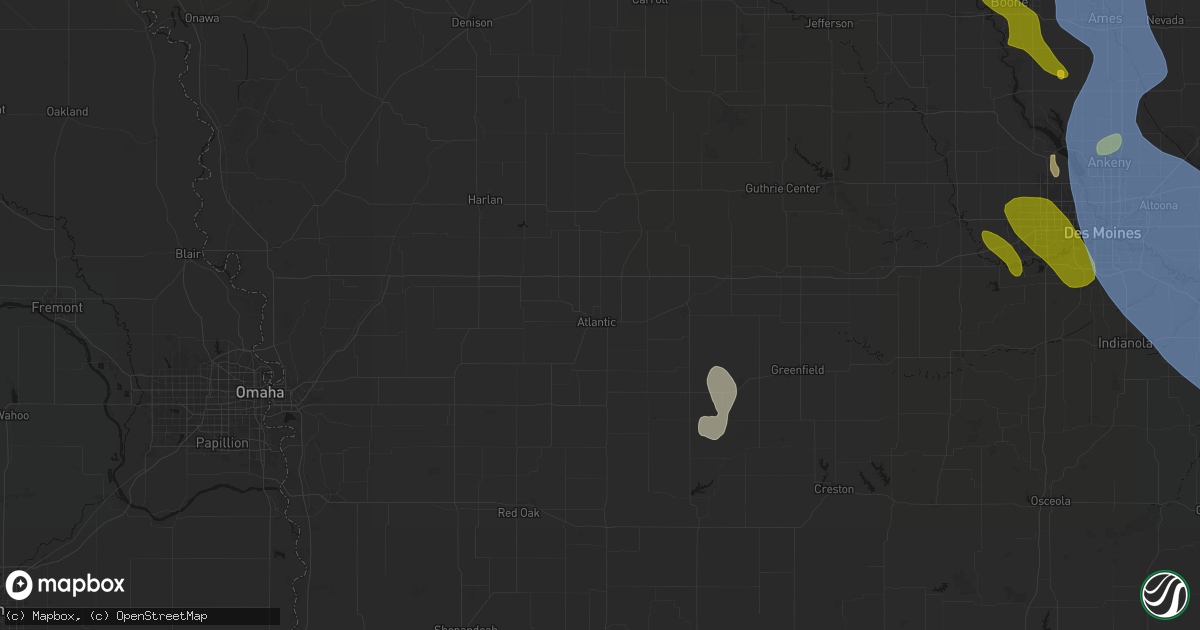 Hail map in Atlantic, IA on July 20, 2026