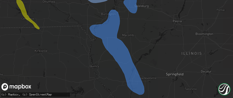 Hail map in Augusta, IL on July 20, 2026