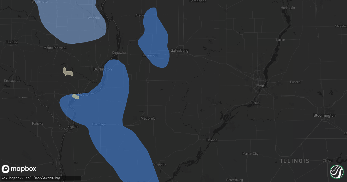 Hail map in Avon, IL on July 20, 2026