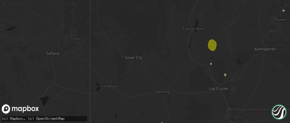 Hail map in Bayard, NM on July 20, 2026