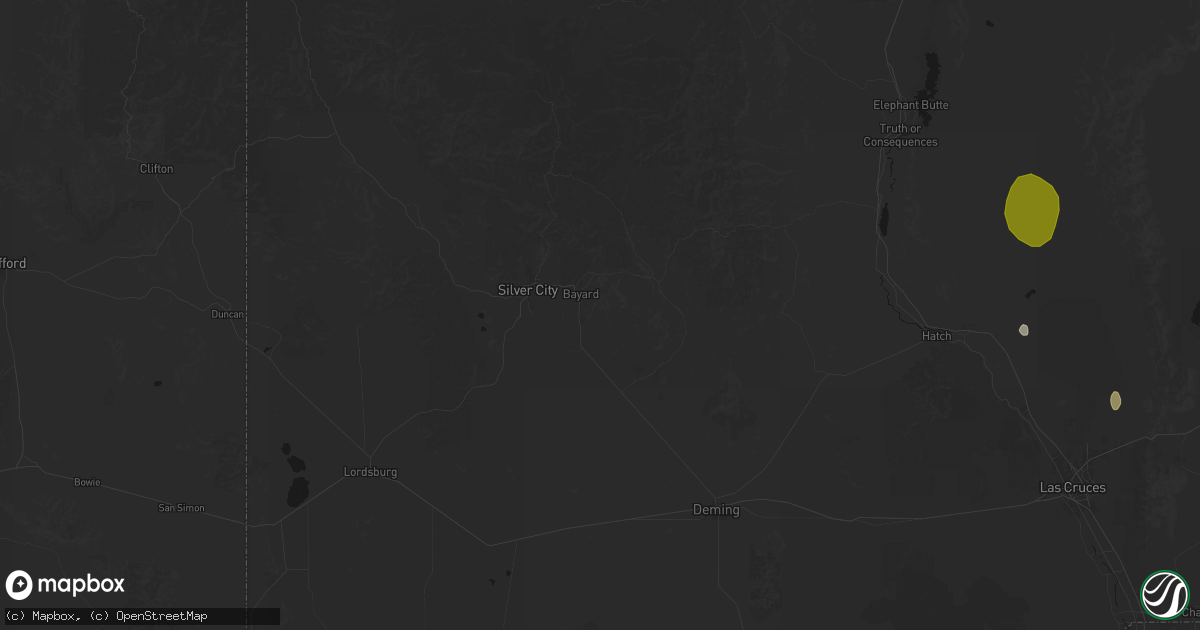 Hail map in Bayard, NM on July 20, 2026
