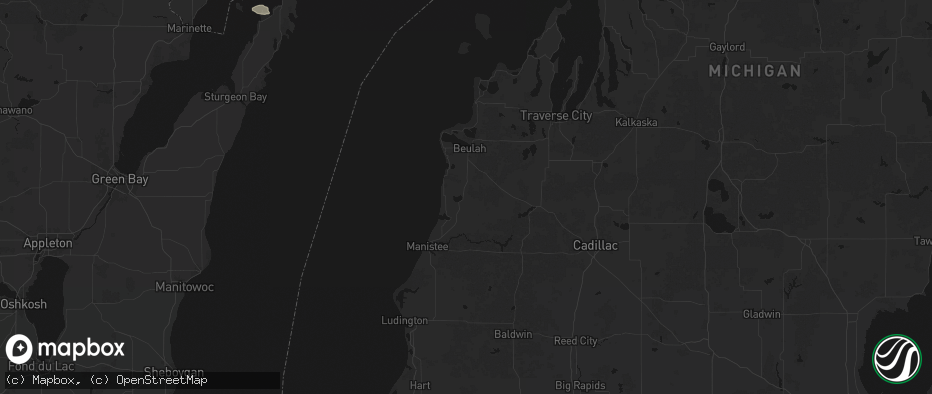 Hail map in Bear Lake, MI on July 20, 2026