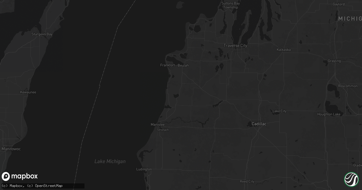 Hail map in Bear Lake, MI on July 20, 2026