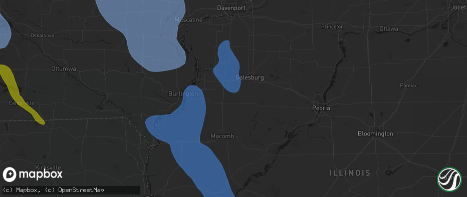 Hail map in Berwick, IL on July 20, 2026