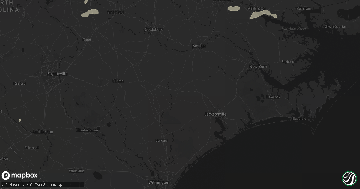 Hail map in Beulaville, NC on July 20, 2026