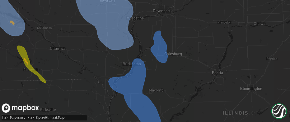 Hail map in Biggsville, IL on July 20, 2026