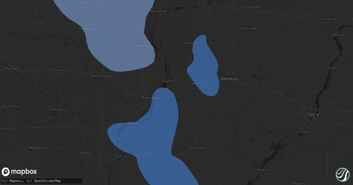 Hail map in Biggsville, IL on July 20, 2026