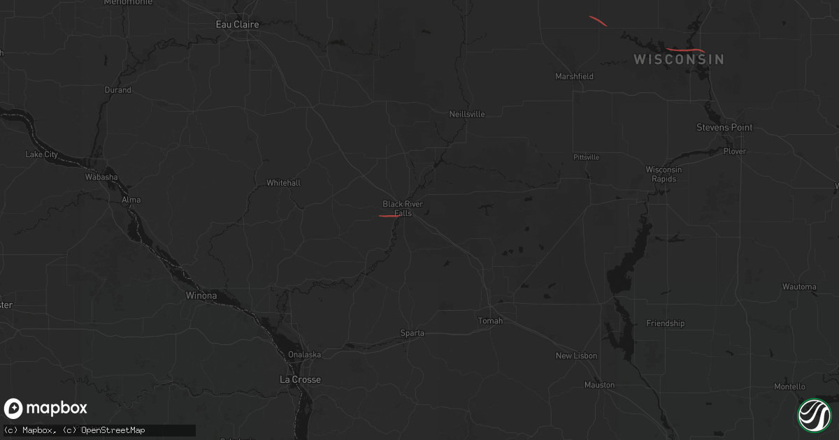 Hail map in Black River Falls, WI on July 20, 2026