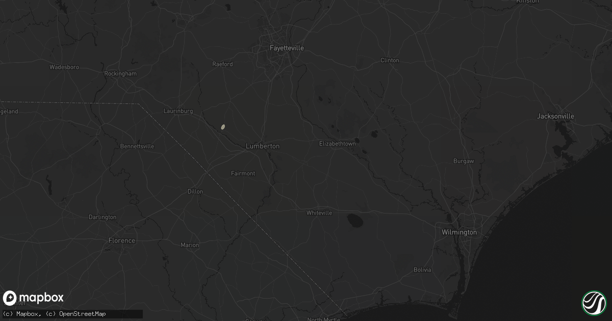 Hail map in Bladenboro, NC on July 20, 2026