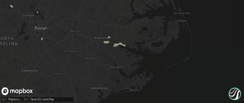 Hail map in Blounts Creek, NC on July 20, 2026