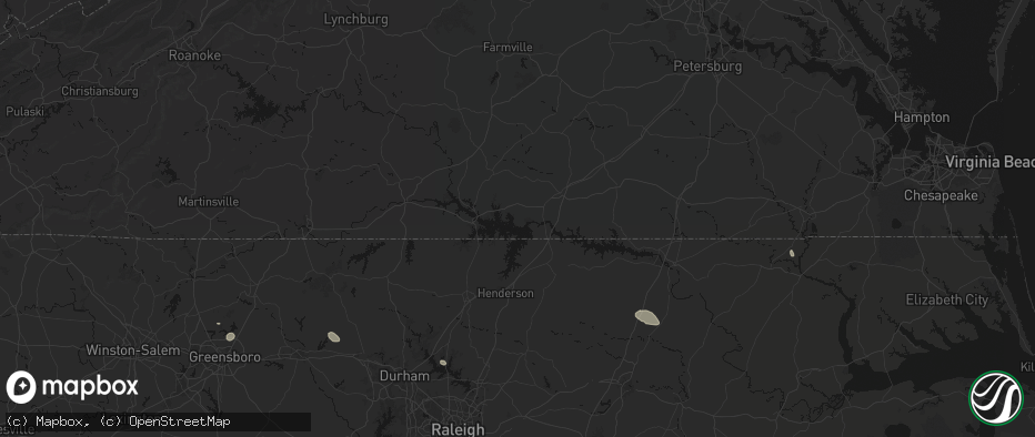Hail map in Boydton, VA on July 20, 2026