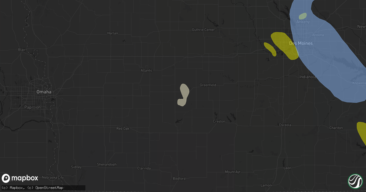 Hail map in Bridgewater, IA on July 20, 2026