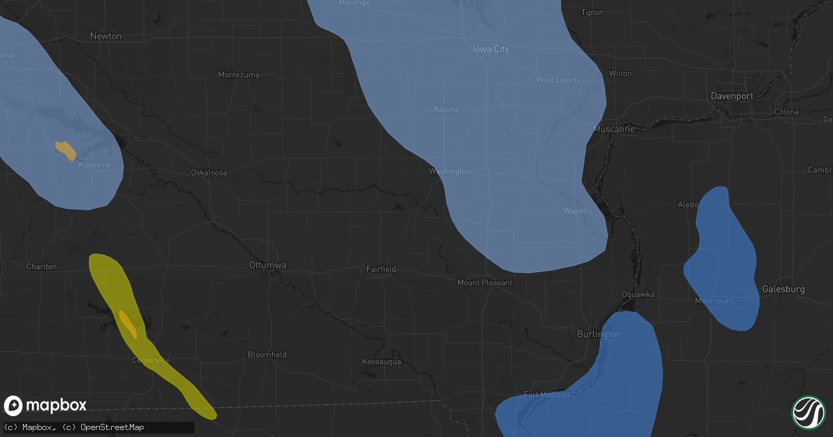 Hail map in Brighton, IA on July 20, 2026