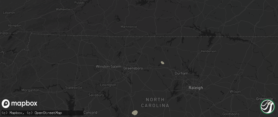Hail map in Browns Summit, NC on July 20, 2026