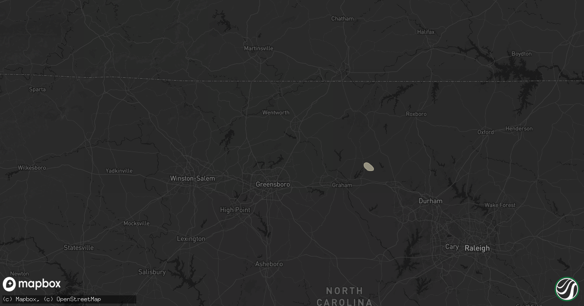 Hail map in Browns Summit, NC on July 20, 2026