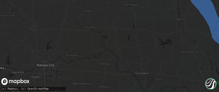 Hail map in Brunswick, MO on July 20, 2026