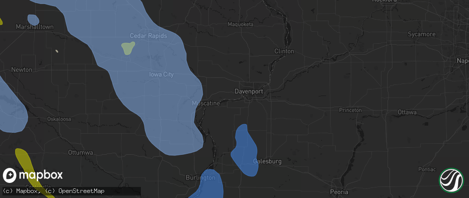 Hail map in Buffalo, IA on July 20, 2026