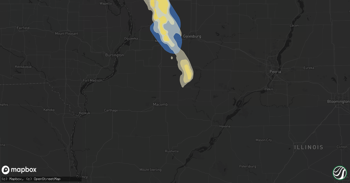 Hail map in Bushnell, IL on July 20, 2026