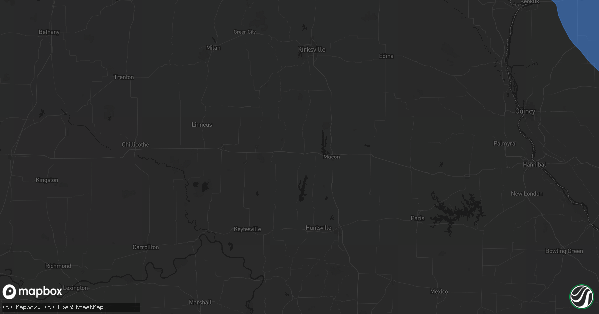 Hail map in Callao, MO on July 20, 2026