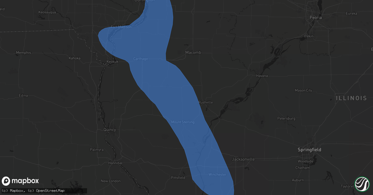 Hail map in Camden, IL on July 20, 2026