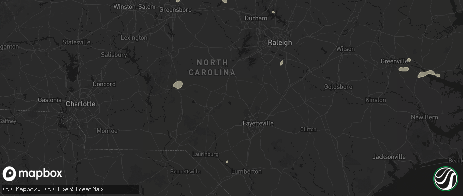 Hail map in Cameron, NC on July 20, 2026
