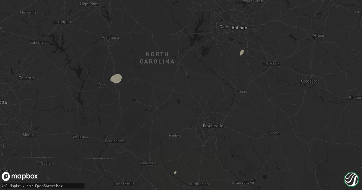 Hail map in Cameron, NC on July 20, 2026