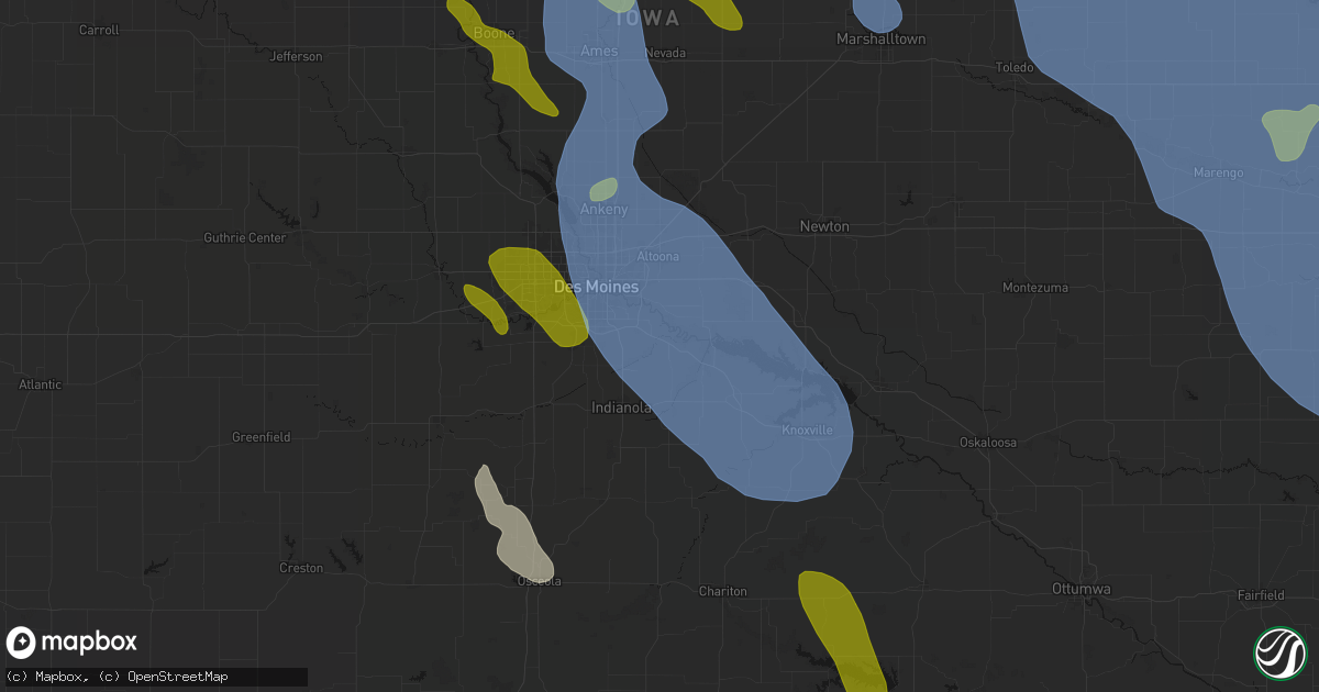 Hail map in Carlisle, IA on July 20, 2026