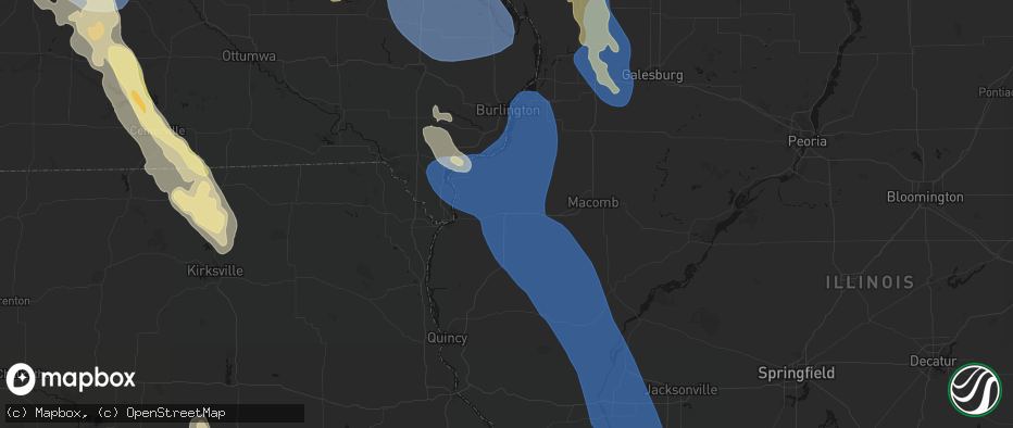 Hail map in Carthage, IL on July 20, 2026