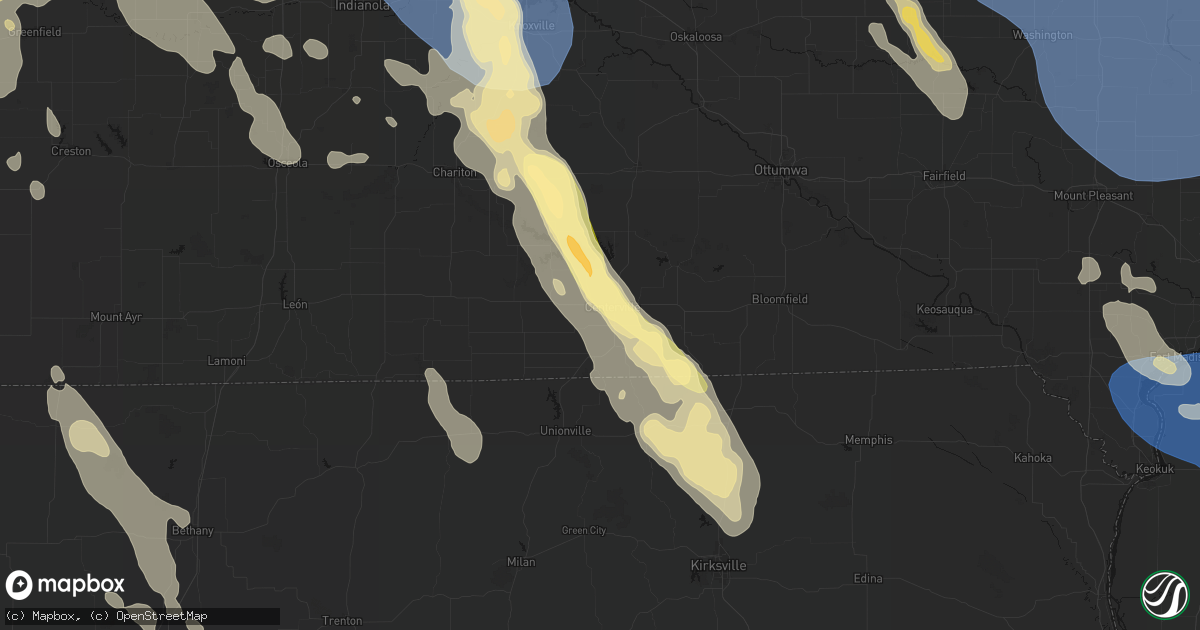 Hail map in Centerville, IA on July 20, 2026
