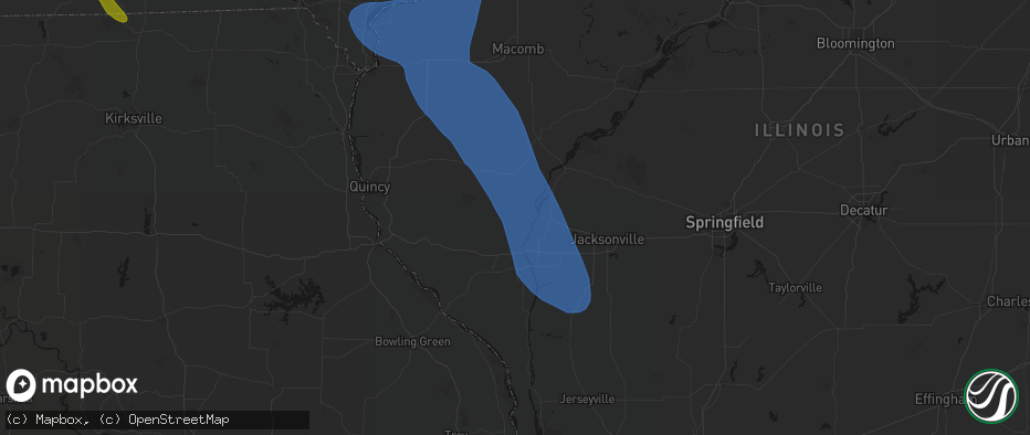 Hail map in Chambersburg, IL on July 20, 2026