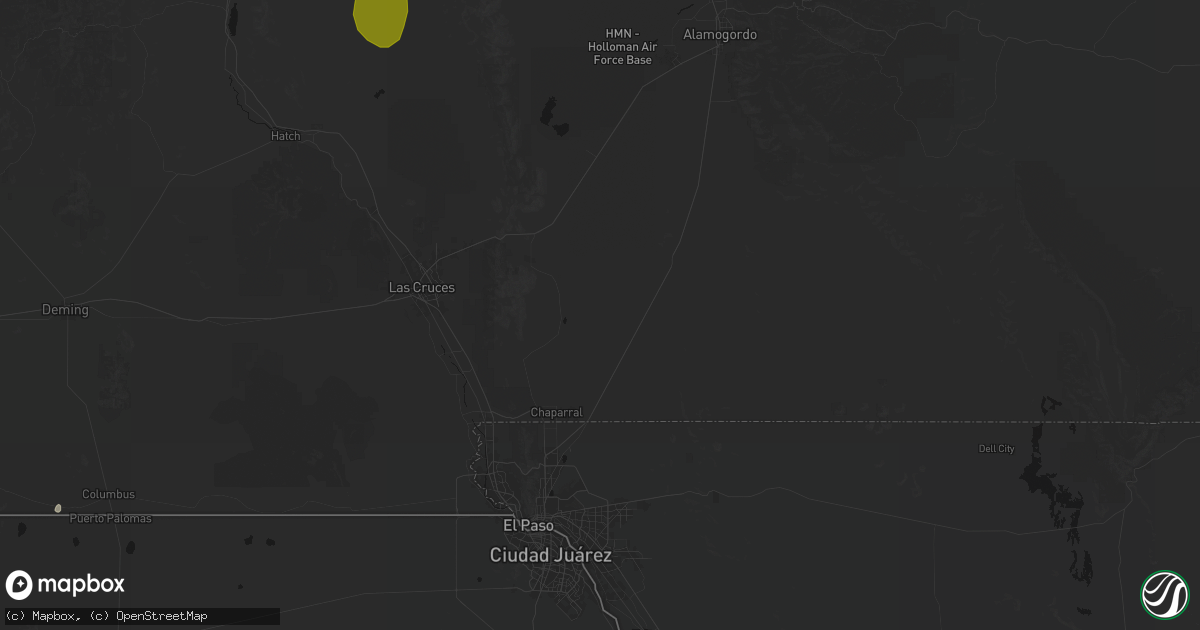 Hail map in Chaparral, NM on July 20, 2026