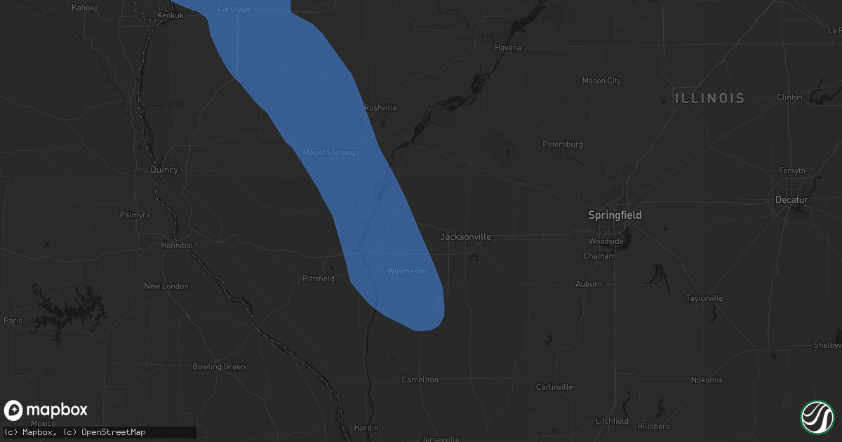 Hail map in Chapin, IL on July 20, 2026