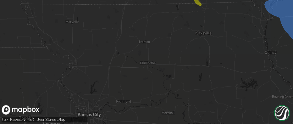 Hail map in Chillicothe, MO on July 20, 2026