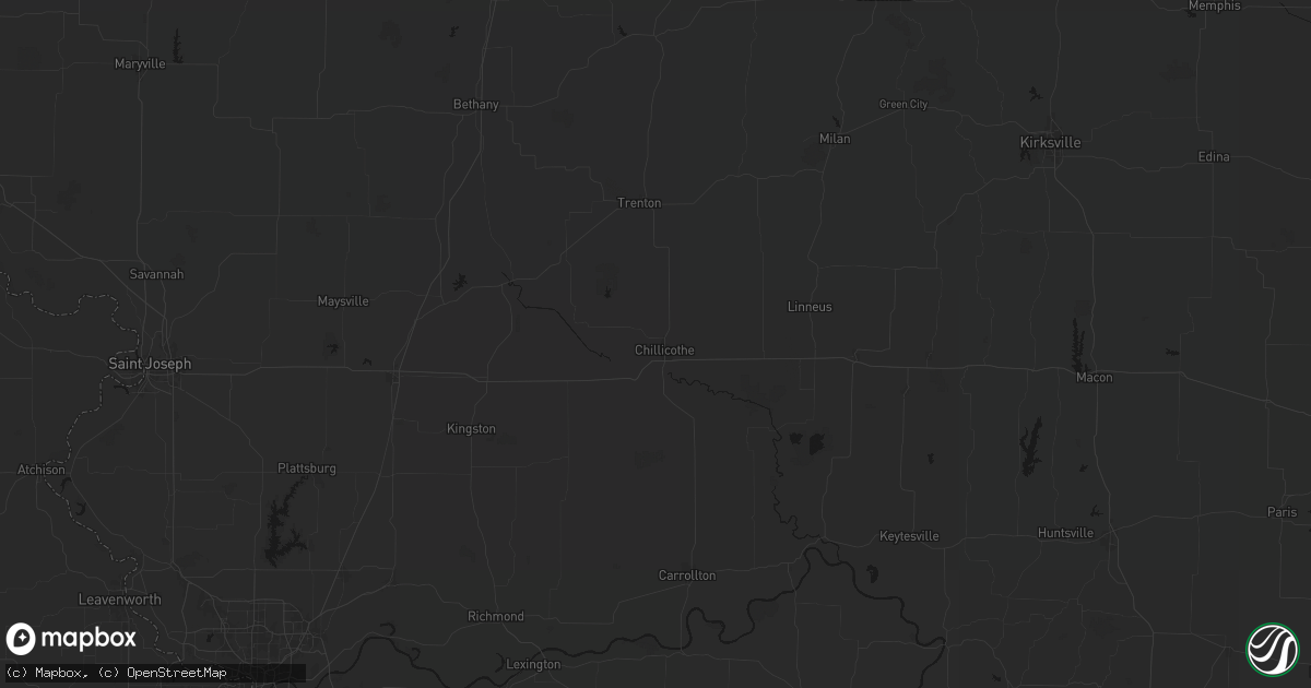 Hail map in Chillicothe, MO on July 20, 2026
