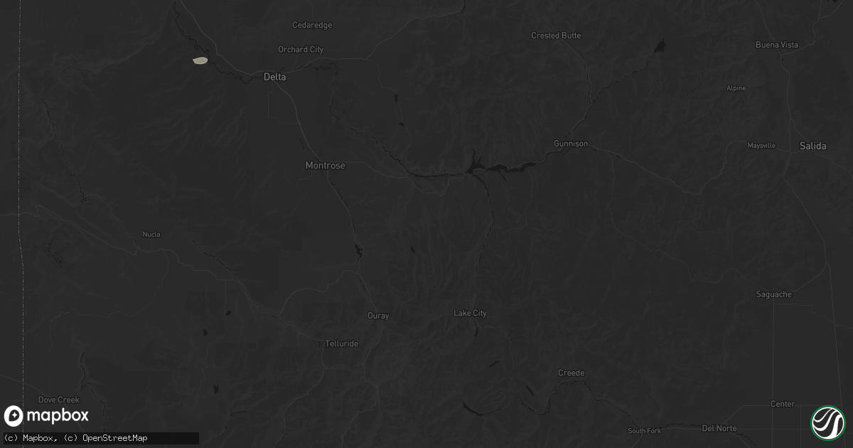 Hail map in Cimarron, CO on July 20, 2026