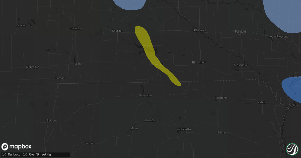 Hail map in Cincinnati, IA on July 20, 2026