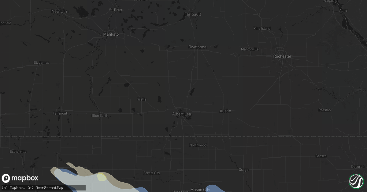 Hail map in Clarks Grove, MN on July 20, 2026