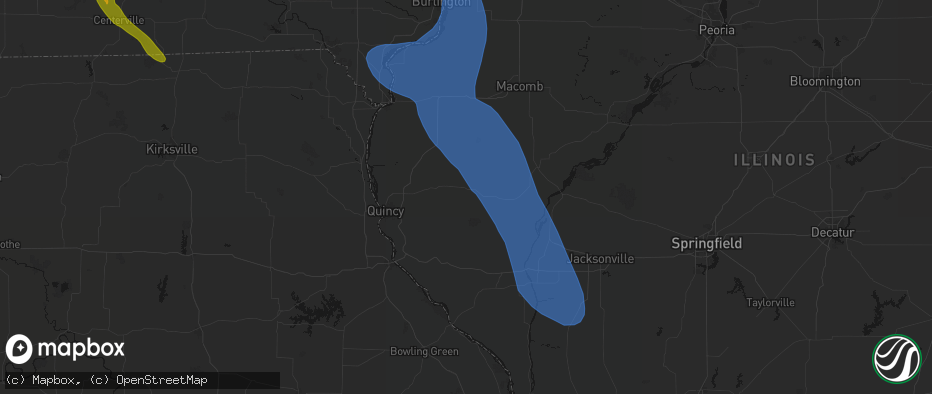 Hail map in Clayton, IL on July 20, 2026