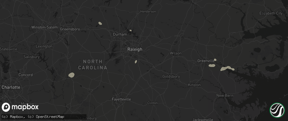 Hail map in Clayton, NC on July 20, 2026