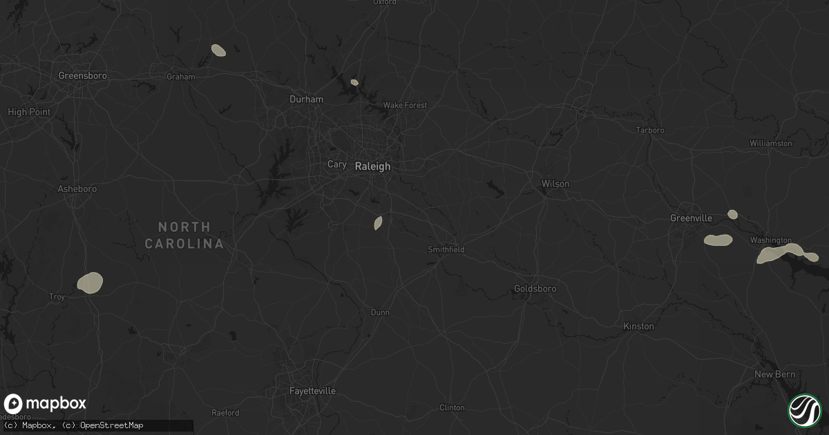 Hail map in Clayton, NC on July 20, 2026