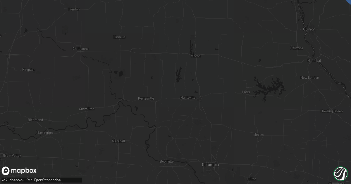 Hail map in Clifton Hill, MO on July 20, 2026