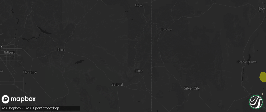 Hail map in Clifton, AZ on July 20, 2026