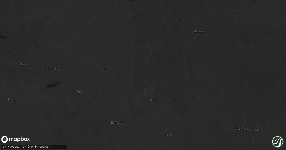 Hail map in Clifton, AZ on July 20, 2026