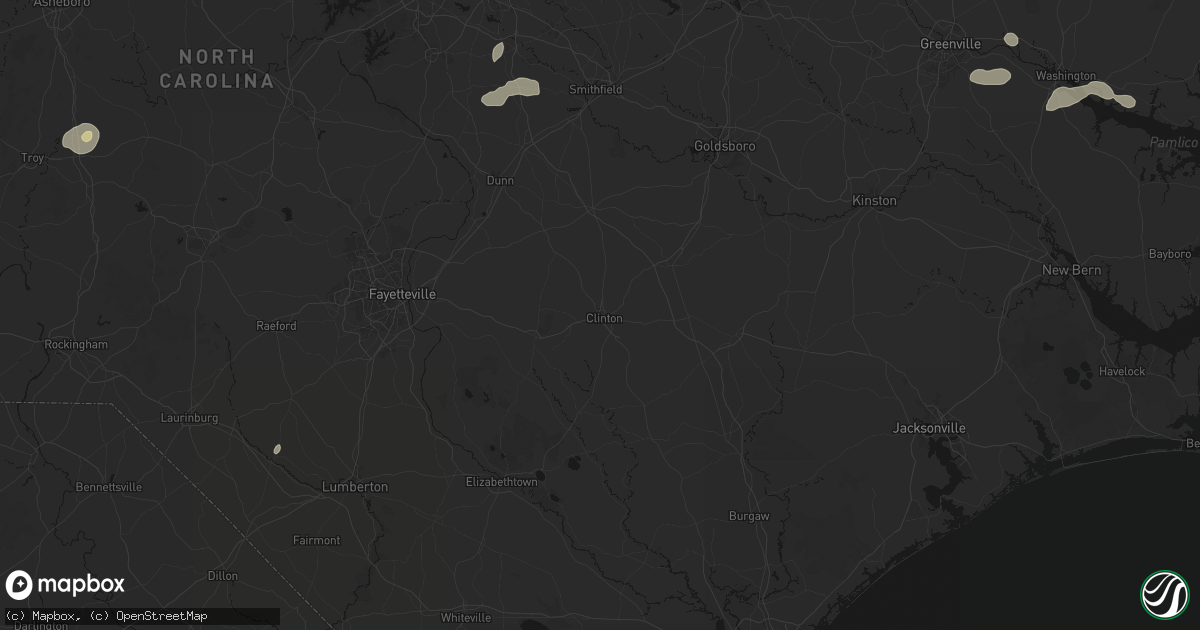 Hail map in Clinton, NC on July 20, 2026