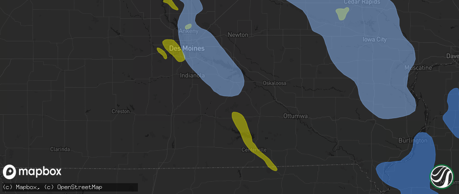 Hail map in Columbia, IA on July 20, 2026