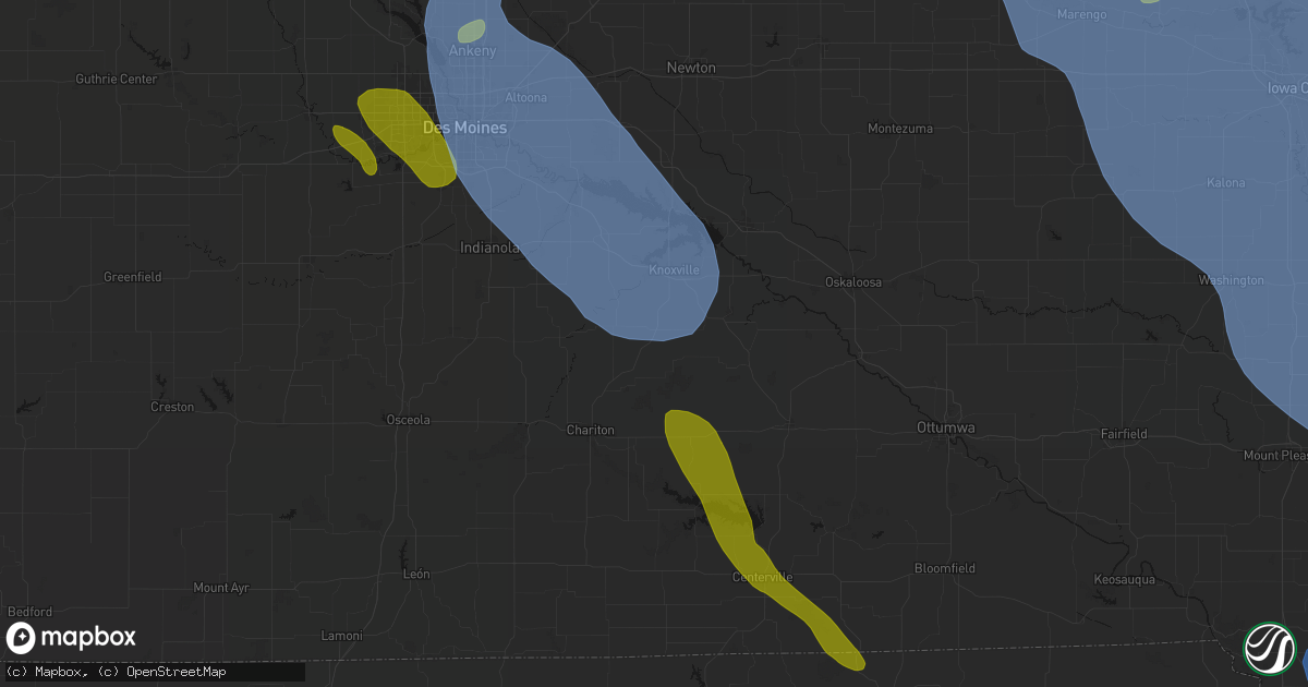 Hail map in Columbia, IA on July 20, 2026