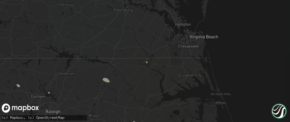 Hail map in Como, NC on July 20, 2026